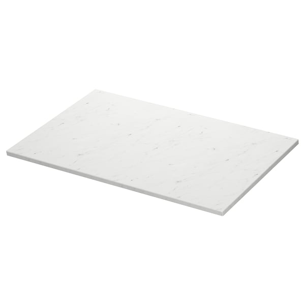 TOLKEN white marble-like countertop, rectangular, sleek, modern design.