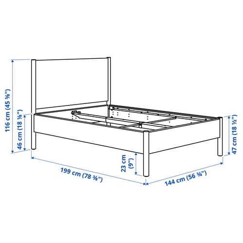 Illustration with measurements for the product: TONSTAD.