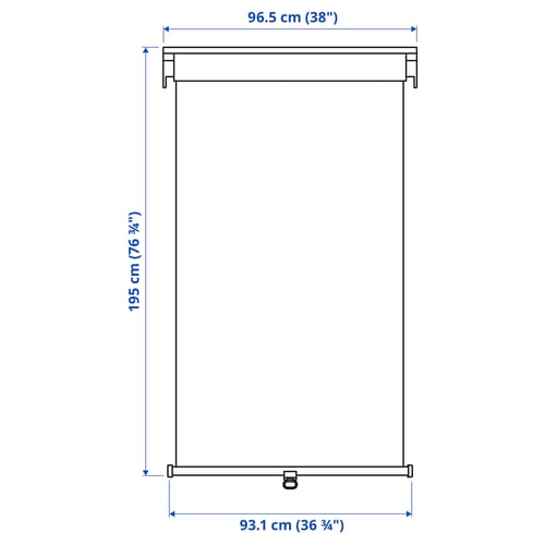 Illustration with measurements for the product: TRETUR.