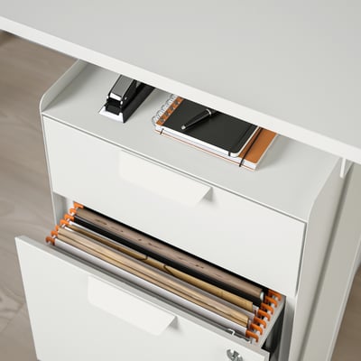 TROTTEN Drawer unit w 2 drawers on casters, white