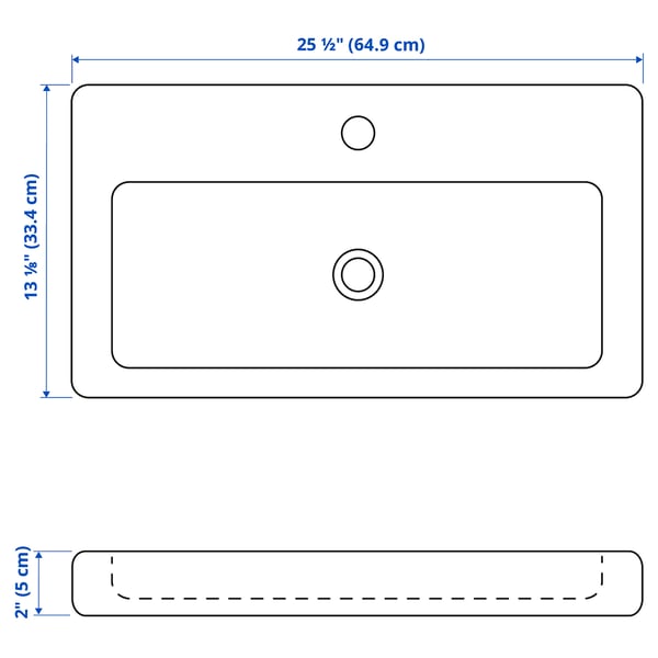 Illustration with measurements for the product: TVÄLLEN.