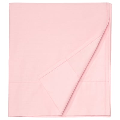 ULLVIDE pink sheets, soft cotton & lyocell, crisp percale weave, folded square.