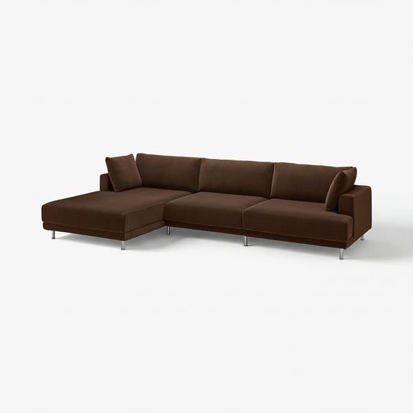 Brown UPPÅKRA sectional sofa, modern design, plush cushions.