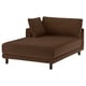 UPPÅKRA Chaise longue module, with armrest left/Samsala dark-brown