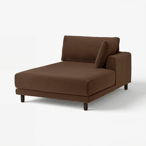 Brown UPPÅKRA sofa, chic & comfy, supports 10+ people. Perfect for family relaxation.