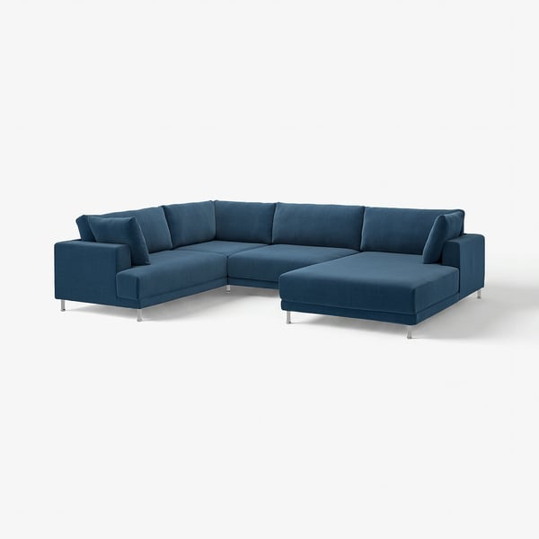 UPPÅKRA: modern l-shape blue sofa, comfortable and stylish, perfect for family relaxation.