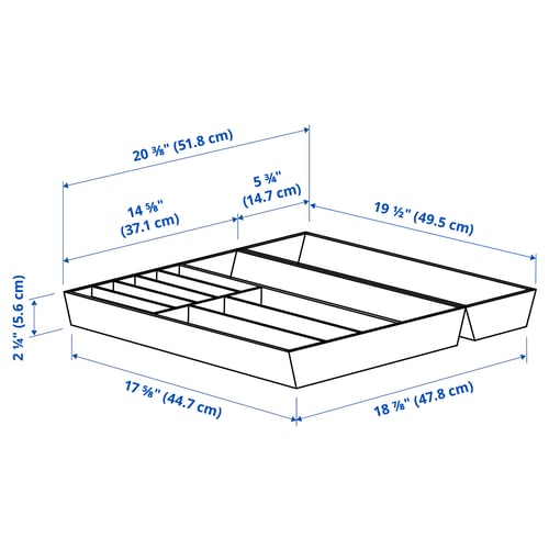 UPPDATERA Flatware tray/utensil tray, light bamboo, 20x19 1/2 "