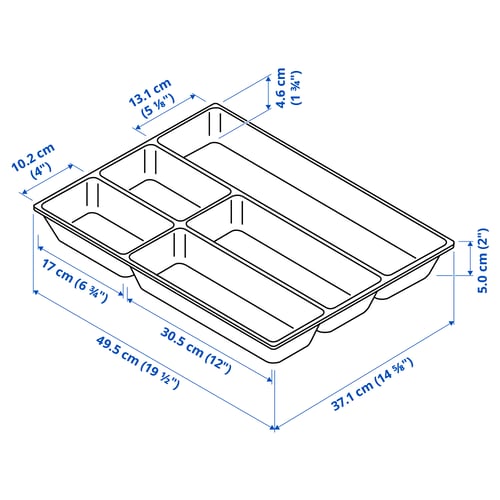 UPPDATERA Flatware tray, white, 15x19 ½ "