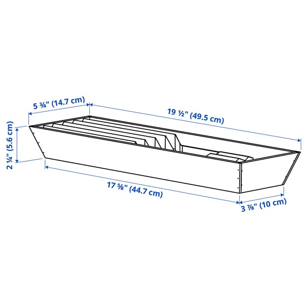 UPPDATERA Tray with knife rack, light bamboo/anthracite, 6x19 1/2 "