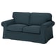 UPPLAND teal fabric 2-seat sofa, cushion design, with rolled arms, plush & cosy.