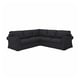 UPPLAND corner sofa, dark grey, plush, deep seats, rolled arms, plush.