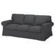 Dark grey UPPLAND sofa; comfy, adjustable cushions, robust frame.