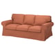 UPPLAND sofa: orange three-seater; upholstered in recycled fabric with rolled arms.