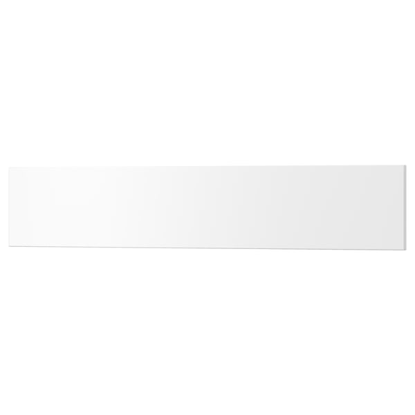UTRUSTA white drawer front, simple rectangular design, smooth acrylic finish.