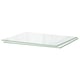 UTRUSTA glass shelf. Clear, rectangular, simple design. Perfect for kitchen cabinets.