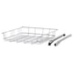 A UTRUSTA wire basket, silver, with a pull-out rail for storage.