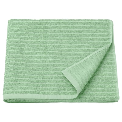 VÅGSJÖN towel, light green, folded, soft cotton, ribbed texture.