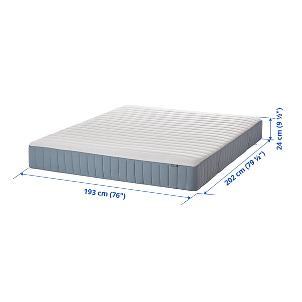 VALEVÅG Pocket spring mattress, medium firm/white, King