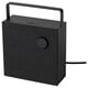 Black VAPPEBY bluetooth speaker, rectangular with handle, textile front, for room or portable use.