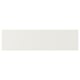 A white VEDDINGE kitchen cabinet. Its rectangular, smooth, and lacquered.