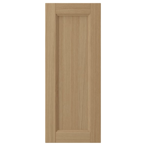 Natural wood VEDHAMN kitchen cabinet door, rectangular, oak veneer, light brown.
