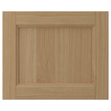 VEDHAMN light wood cabinet door with natural oak grain, solid frame, and square edges.