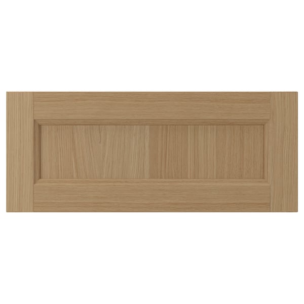 VEDHAMN natural wood cabinet drawer front, rectangular with oak grain texture.