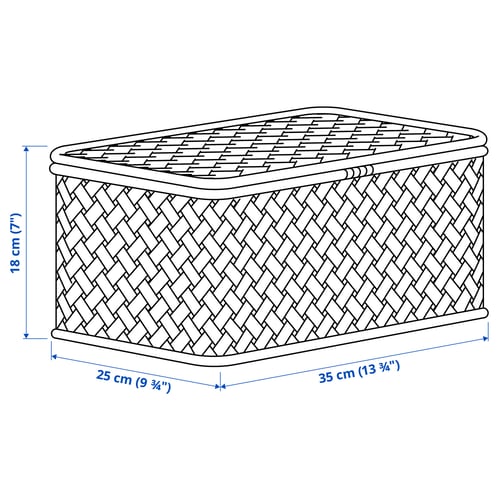 VIELÅNGEN Box with lid, 9 ¾x13 ¾x7 "