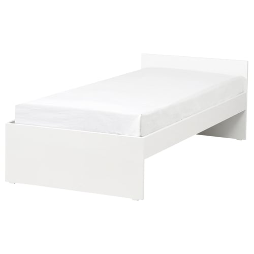 White VIHALS minimalist bed frame with clean lines.