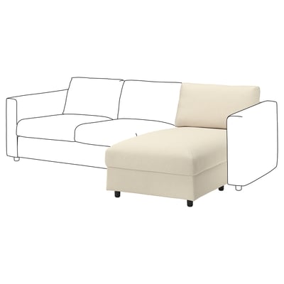 VIMLE Chaise section, Knäbäck light beige