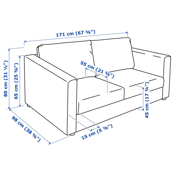 VIMLE Loveseat, Grann/Bomstad golden brown