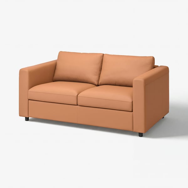 Orange leather VIMLE 2-seat sofa.