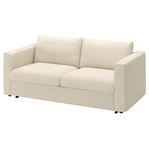 Off-white VIMLE sofa-bed, minimalist & comfortable, converts easily, neutral & versatile.