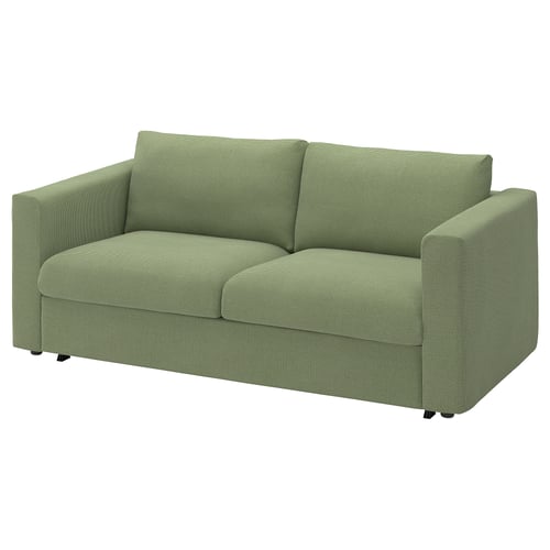 Green VIMLE sofa, modern design with removable cushions, for sitting and sleeping.