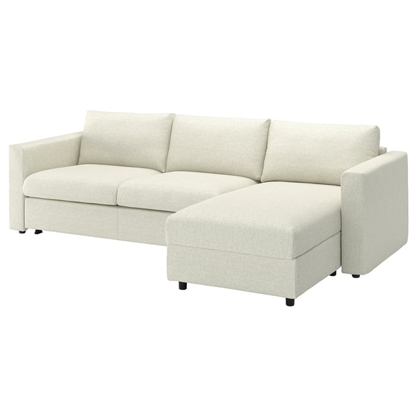 VIMLE sectional sofa, light beige, fabric, l-shape, modern design.