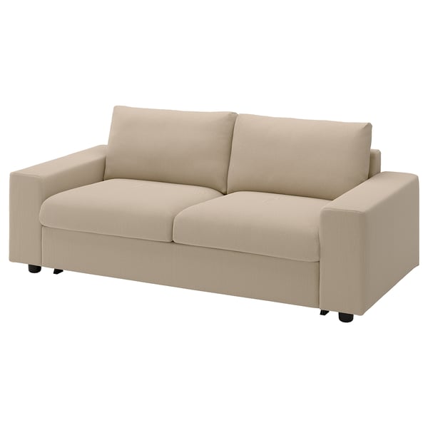 VIMLE beige sofa-bed, chic design, comfy fabric, sleek shape.