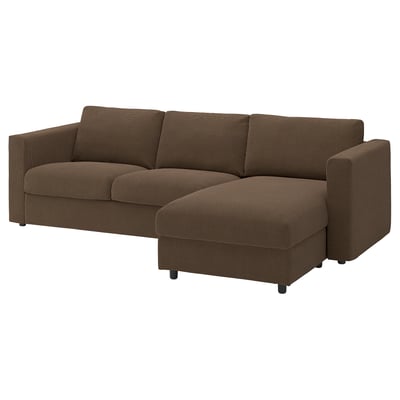 VIMLE Sofa, with chaise/Mosshed dark-brown
