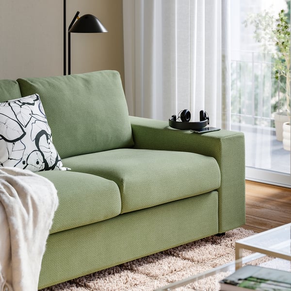VIMLE Sofa, with chaise/Mosshed gray-green