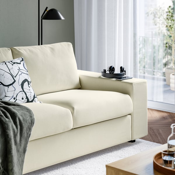 VIMLE Sofa, with wide armrests/Johanneshov off-white