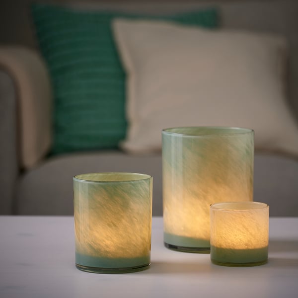 VINDSTILLA Candle holder, green, 4 ¼ "