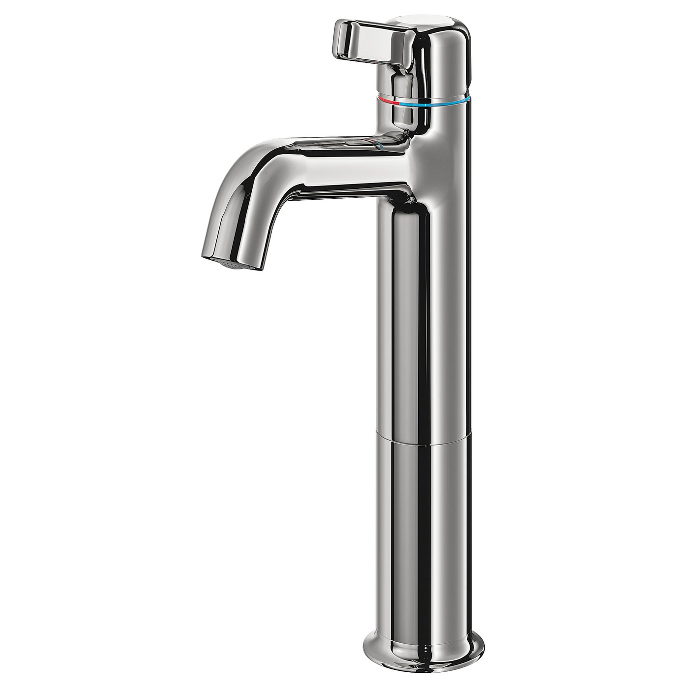 A VOXNAN chrome bathroom tap with a sleek, modern design, featuring a tall spout and lever handle for controlling water flow.