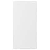 VOXTORP white kitchen cabinet with smooth, matte finish and integrated handles. Rectangular shape, minimalist design.