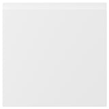 VOXTORP white kitchen cabinet door: modern, matte, square with integrated handles.
