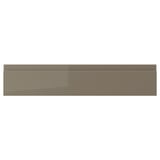 A VOXTORP drawer in dark gray-brown with high-gloss finish and integrated handle.