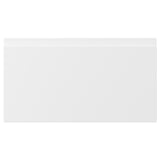 VOXTORP white drawer front with sleek, integrated handles. Modern design, smooth surface.