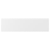 VOXTORP: matte white drawer fronts, integrated handles, fiberboard & plastic edges.
