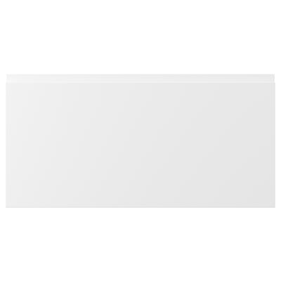 VOXTORP white kitchen cabinet fronts, modern & minimalist design, smooth matte finish, integrated handles.