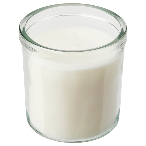 ADLAD Vela aromática recipiente de vidrio, Bosque escandinavo/blanco, 40 hr