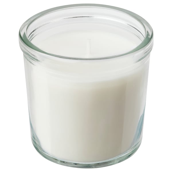 ADLAD Vela aromática recipiente de vidrio, Bosque escandinavo/blanco, 20 hr