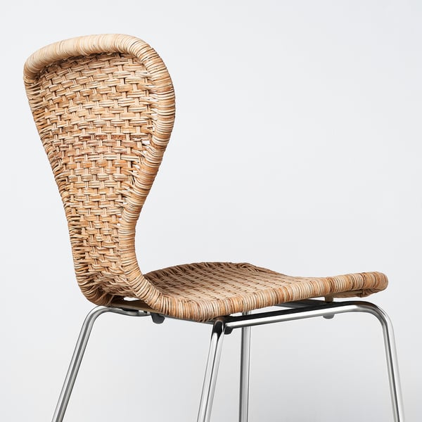 ÄLVSTA Silla, hecho a mano ratán/Sefast cromado